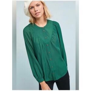 Anthropologie Maeve Avignon Buttondown Blouse